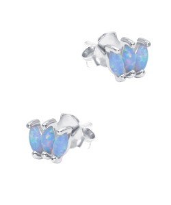 Three Opal Stone Silver Stud Earring STS-6301